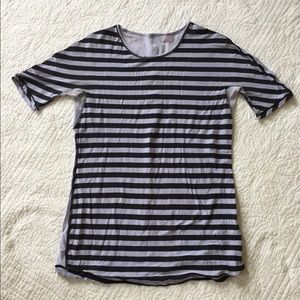 Lululemon | Devotion Tee, Purple and Black Striped